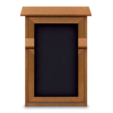 United Visual Products Outdoor Enclosed Combo Board, 48"x36", Gold Frame/Burgundy & Medium Grey UVCB4836ODG-BURGUN-MEDGRY